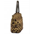 9200 - BROWN & GOLD TRELLIS DESIGN  CANVAS TOTE BAG